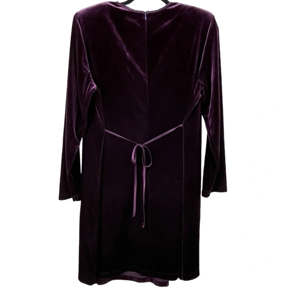 Vintage Haley Michaels Purple Velvet Shift Y2K Dress Size Medium